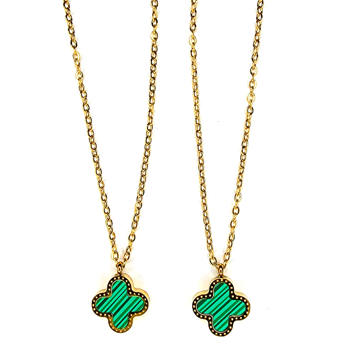  QVY Lucky Clover Necklace for Women Mother of Pearl