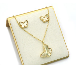 Gold Butterfly Stud Earrings and Butterfly Set.