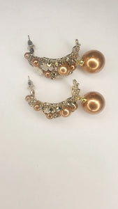 Rhinestone & Flower Earring