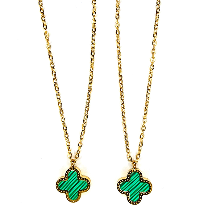 Four Leaf Clover Necklace in Gold Mother of Pearl Clover 