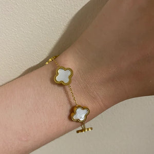 Mother of Pearl Clover Bracelet - High Quality Charm