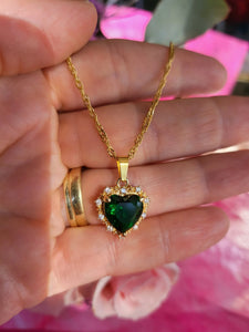18K Gold filled Heart Zircon Necklace